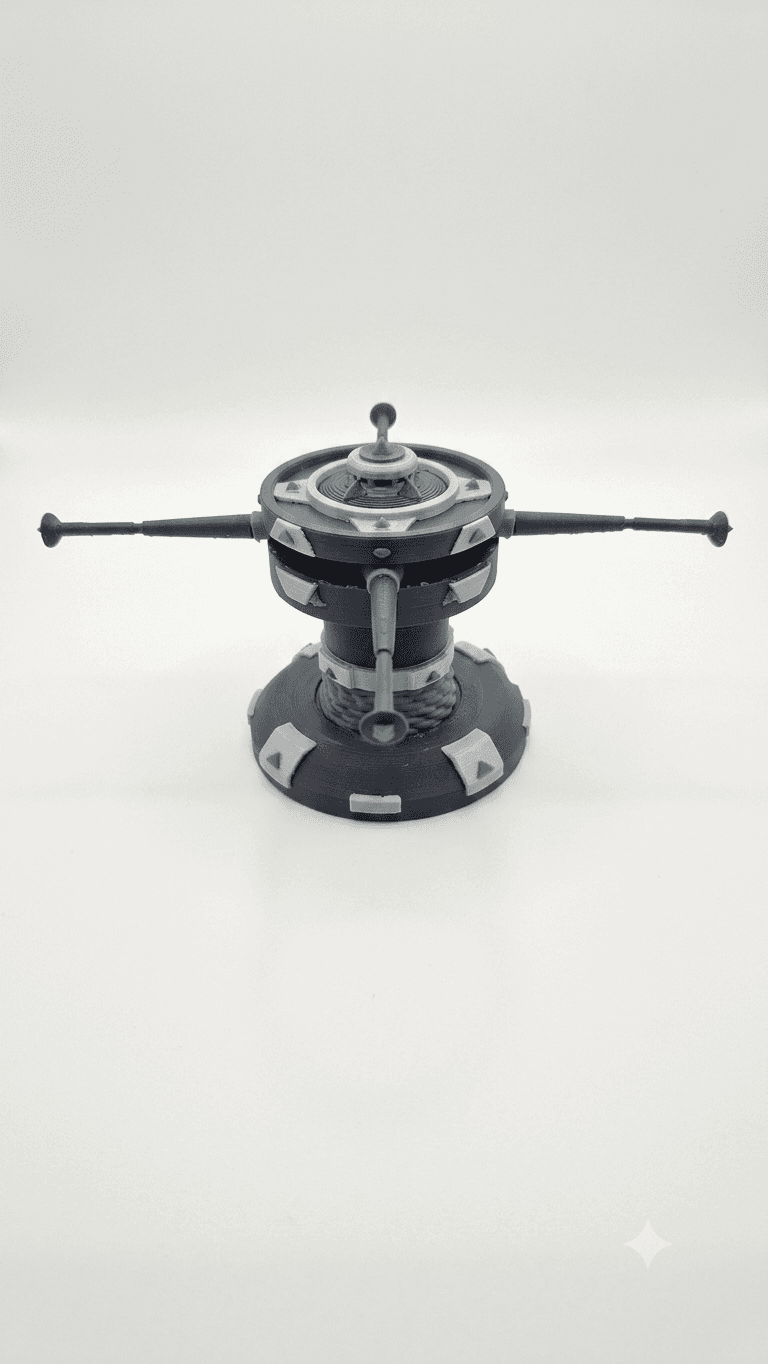 Figurine Ancre Obsidienne Rotative, vue 2 — impression 3D, La Cale aux Trésors
