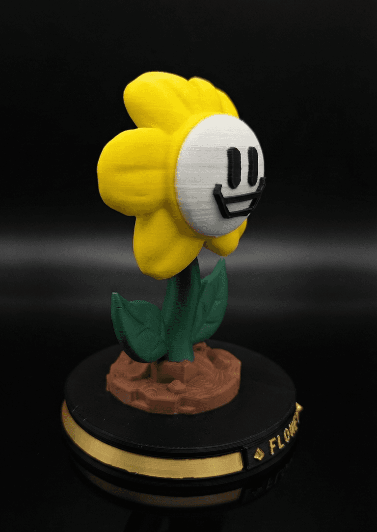 Figurine Flowey – Undertale 🌻, vue 3 — impression 3D, La Cale aux Trésors