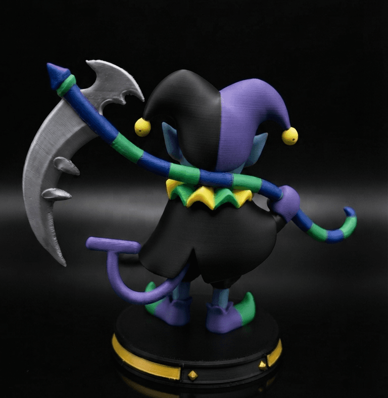 Figurine Jevil – Deltarune 🃏, vue 2 — impression 3D, La Cale aux Trésors