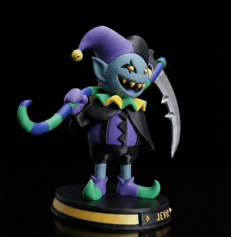 Figurine Jevil – Deltarune 🃏, vue 3 — impression 3D, La Cale aux Trésors