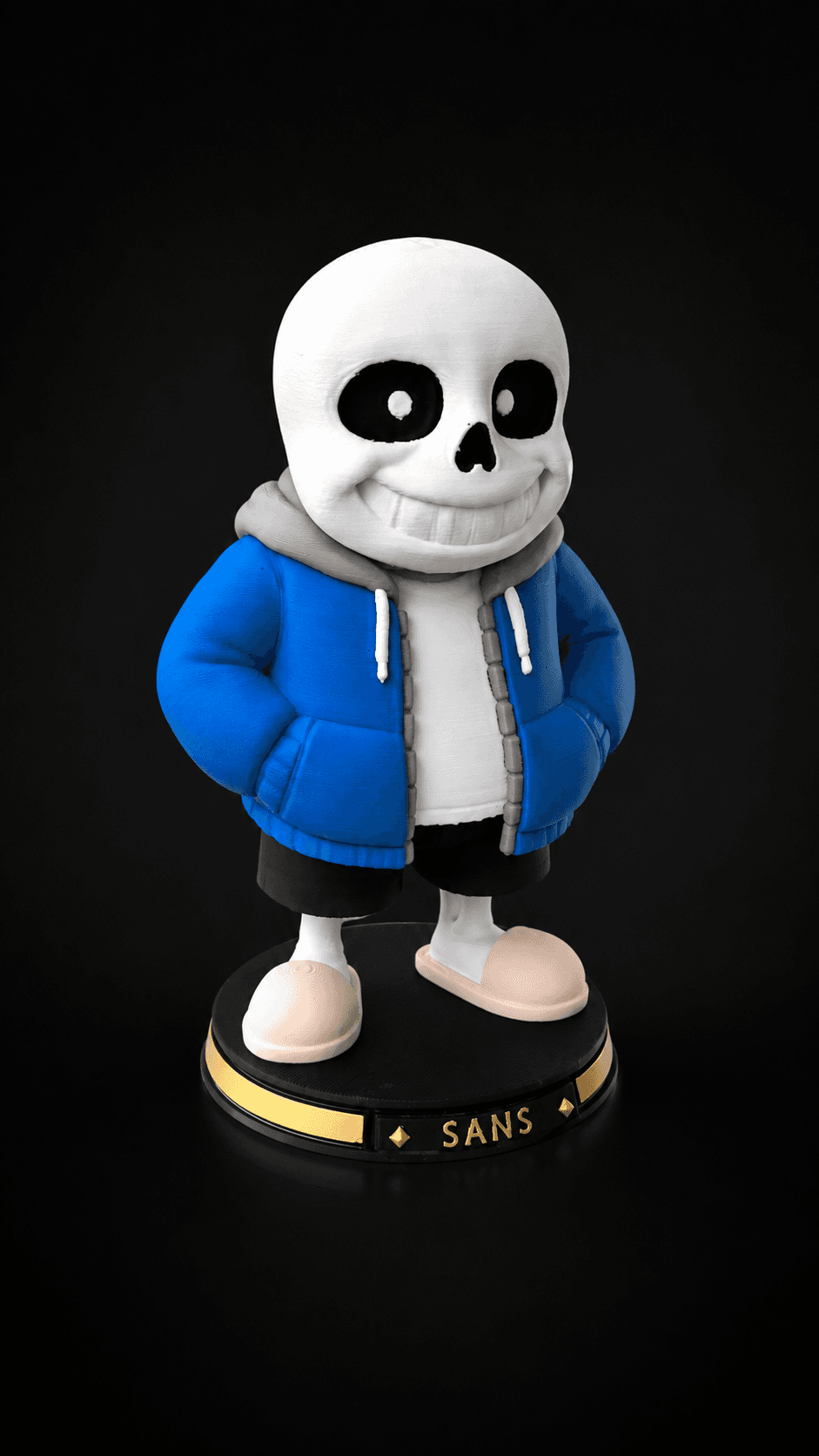 Figurine Sans - Undertale/Deltarune 💀, vue 2 — impression 3D, La Cale aux Trésors